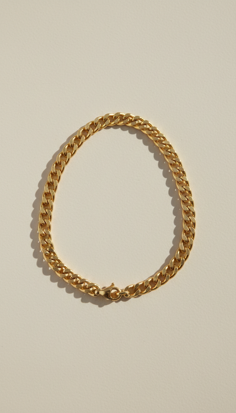 Gold chain necklace with signature links