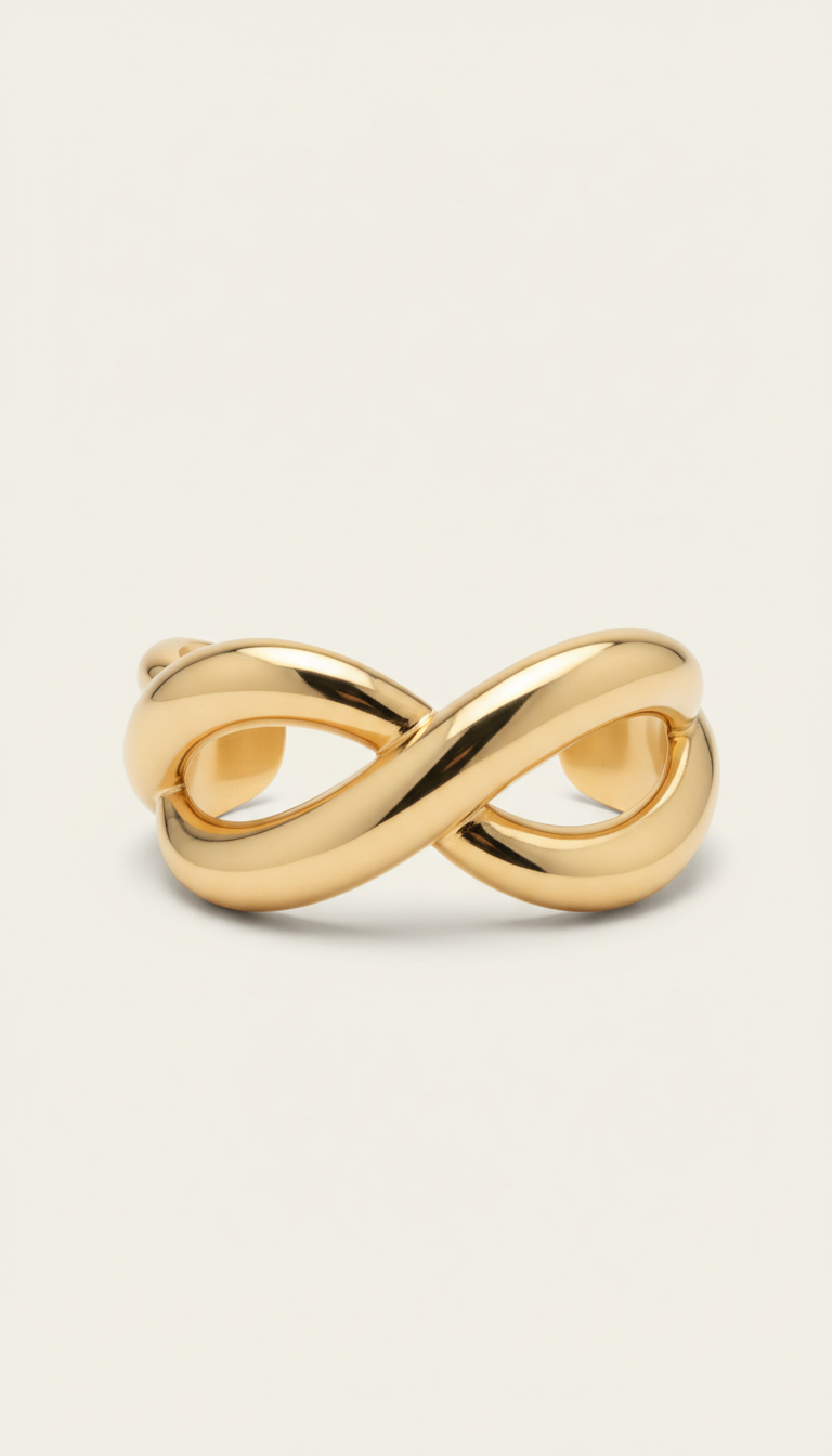 Sculptural Gold Cuff Bracelet with Open Design