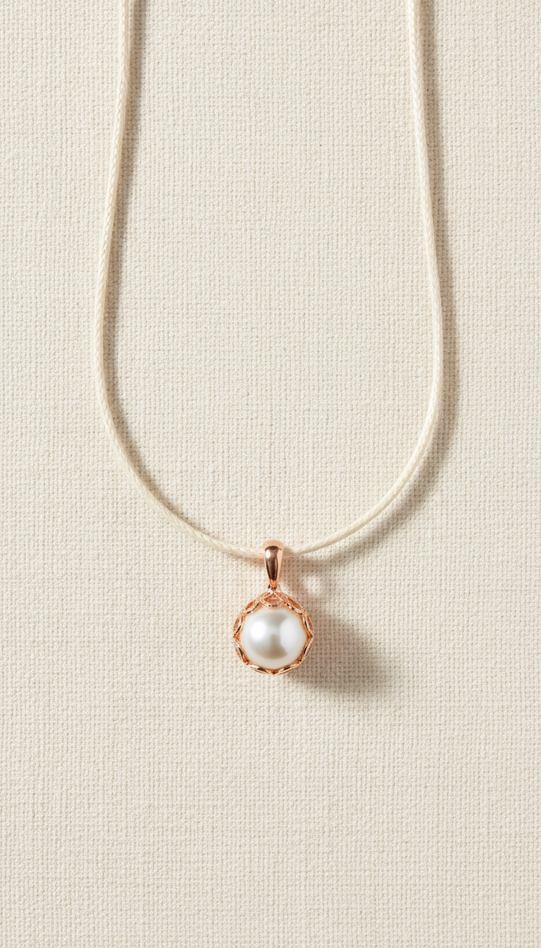 Delicate Pearl Pendant Necklace on Fine Chain