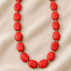 Alessia Necklace Gold Red - 304 stainless steel necklace