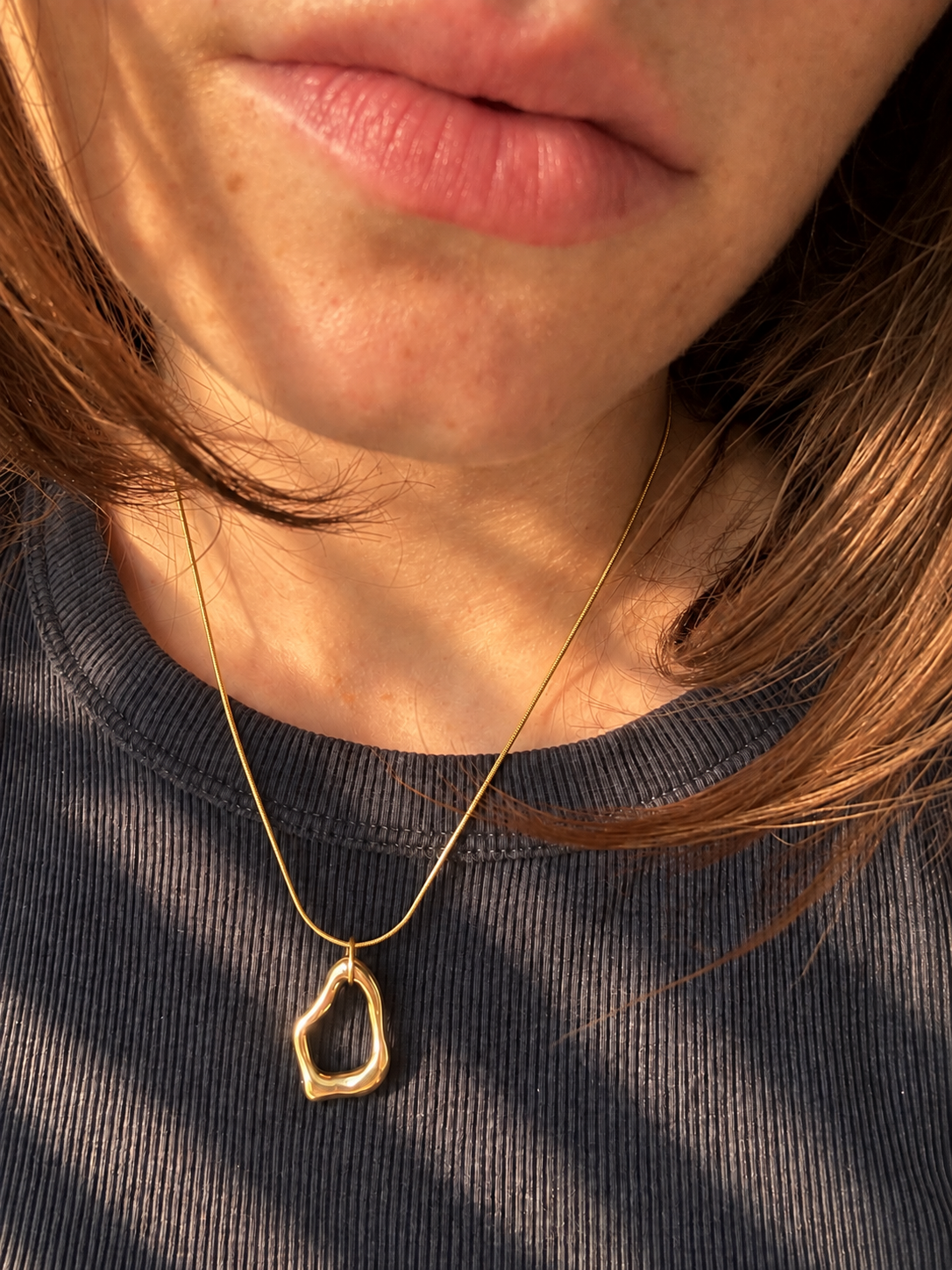 Ayla Necklace Gold worn