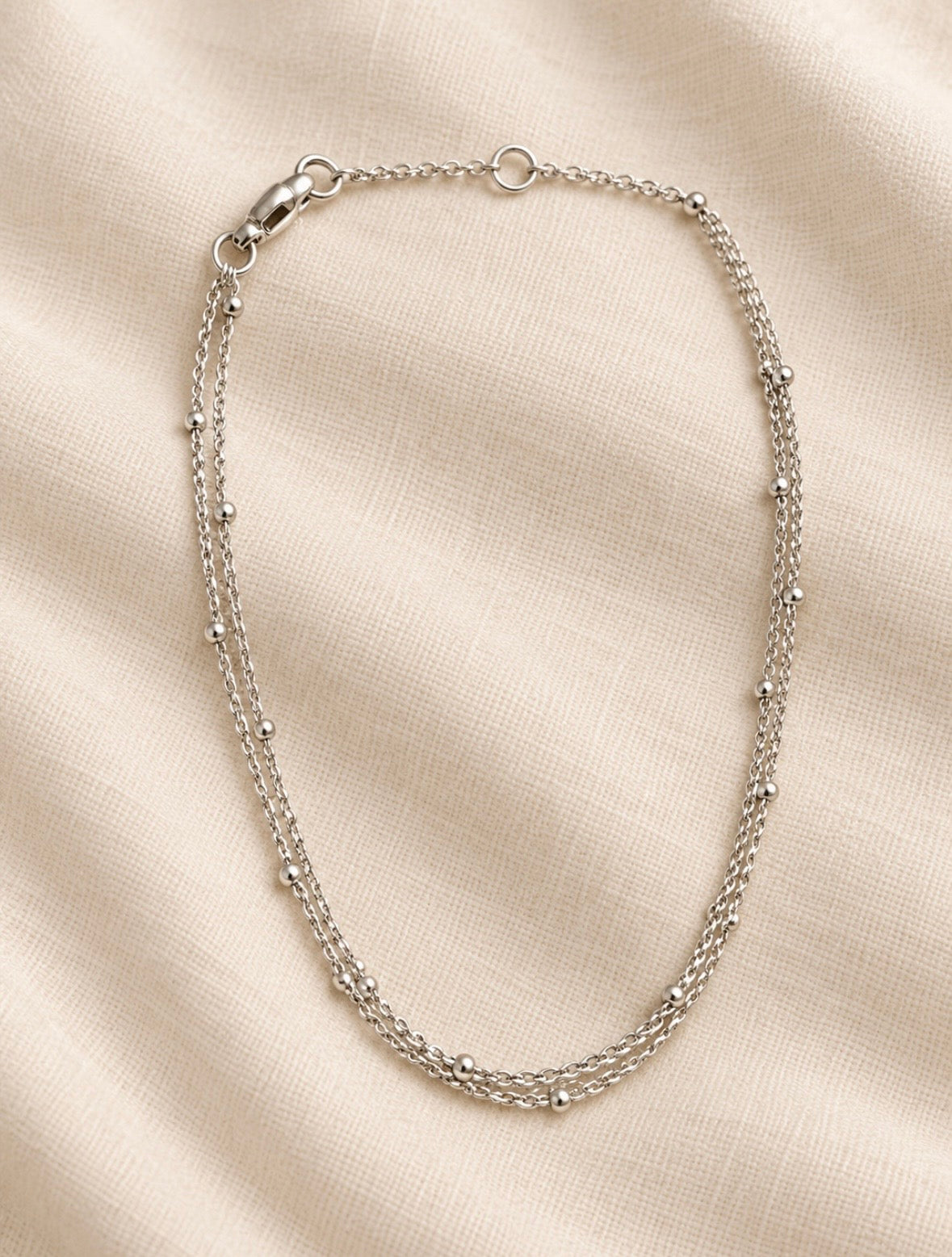 Bavella silver layered bead bracelet