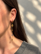 Liora Earrings Yellow Blue worn